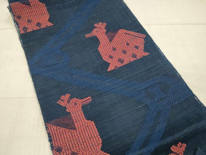 平和屋着物＊夏物　八寸名古屋帯　有栖川文様　正絹　逸品　DAAX5528cm