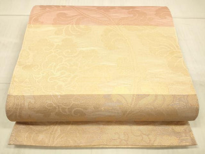 平和屋着物＊夏物 織物一筋名門 織悦 全通柄 京袋帯 花唐草文 金糸 正絹 逸品 DAAX5536cm