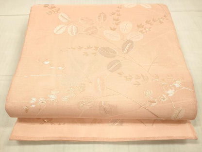平和屋着物＊夏物 六通柄袋帯 草葉文 金銀糸 正絹 逸品 DAAX5537cm