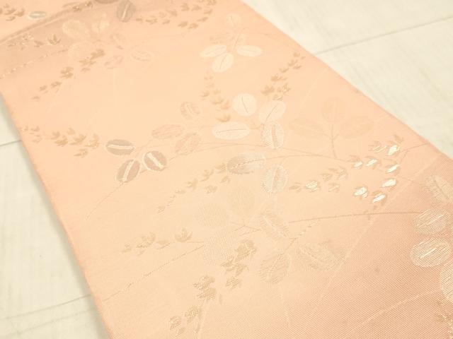 平和屋着物＊夏物 六通柄袋帯 草葉文 金銀糸 正絹 逸品 DAAX5537cm