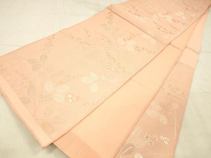 平和屋着物＊夏物 六通柄袋帯 草葉文 金銀糸 正絹 逸品 DAAX5537cm