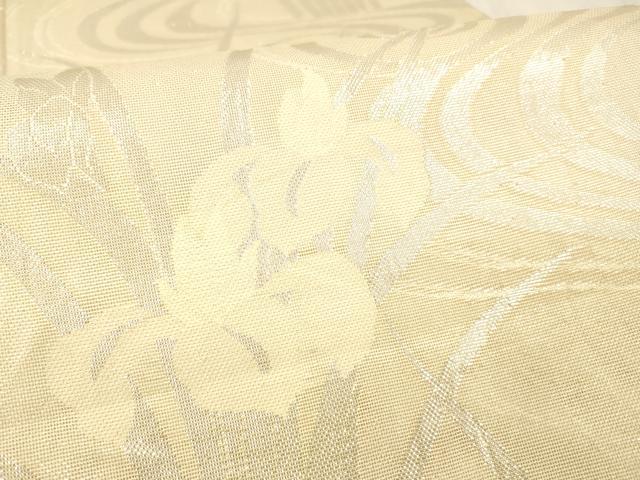 平和屋着物＊夏物 六通柄袋帯 流水杜若文 銀糸 正絹 逸品 DAAX5538cm