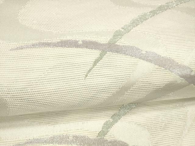 平和屋着物＊夏物　六通柄袋帯　流水草葉文　銀糸　DAAX5539cm