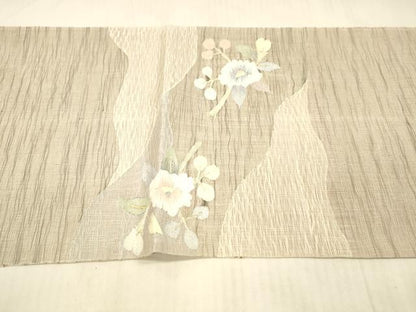 平和屋着物＊夏物 太鼓柄袋帯 枝花文 金銀糸 正絹 逸品 DAAX5540cm