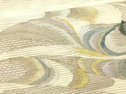 平和屋着物＊夏物 絽綴れ 八寸名古屋帯 抽象文様 金銀糸 正絹 逸品 DAAX5551cm