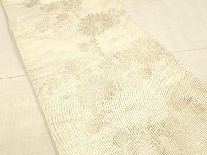 平和屋着物＊夏物 六通柄袋帯 草花文 金銀糸 正絹 逸品 DAAX5552cm