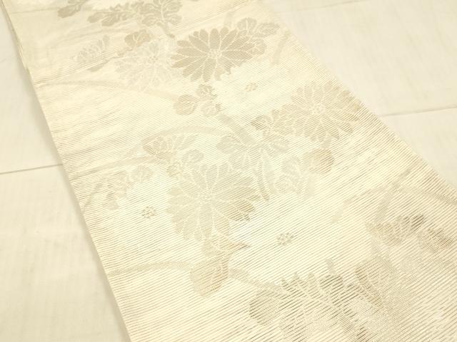 平和屋着物＊夏物 六通柄袋帯 草花文 金銀糸 正絹 逸品 DAAX5552cm