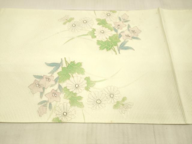 平和屋着物＊夏物 中国三大刺繍 相良刺繍 九寸開き名古屋帯 草花文 銀糸 正絹 逸品 DAAX5555cm