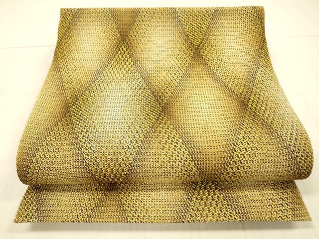 平和屋着物＊夏物 八寸名古屋帯 組織 菱文 金銀糸 正絹 逸品 DAAX5557cm