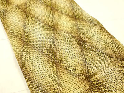 平和屋着物＊夏物 八寸名古屋帯 組織 菱文 金銀糸 正絹 逸品 DAAX5557cm