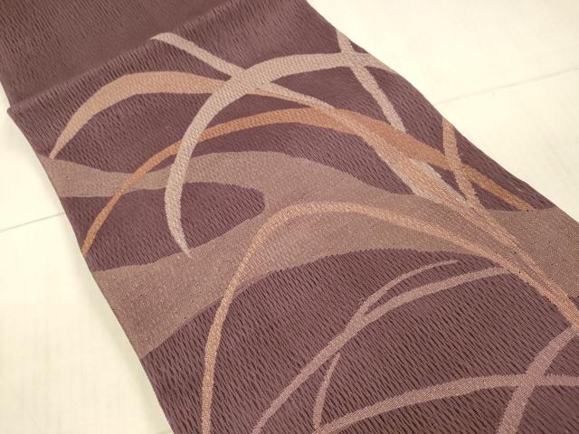 平和屋着物＊夏物 太鼓柄袋帯 草葉文 正絹 逸品 DAAX5560cm