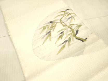 平和屋着物＊夏物 太鼓柄袋帯 枝葉文 正絹 逸品 DAAX5561cm