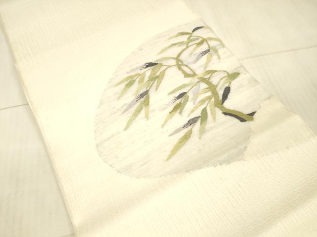 平和屋着物＊夏物 太鼓柄袋帯 枝葉文 正絹 逸品 DAAX5561cm