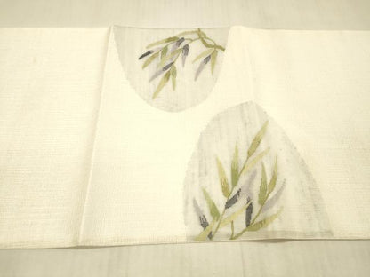 平和屋着物＊夏物 太鼓柄袋帯 枝葉文 正絹 逸品 DAAX5561cm