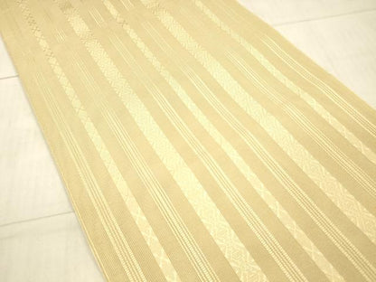 平和屋着物＊夏物 本場筑前博多織 八寸名古屋帯 紗献上 香色 正絹 逸品 DAAX5564cm
