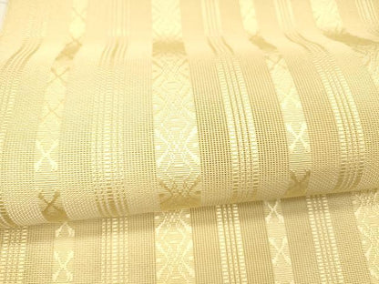 平和屋着物＊夏物 本場筑前博多織 八寸名古屋帯 紗献上 香色 正絹 逸品 DAAX5564cm