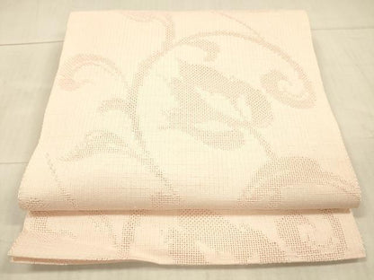 平和屋着物＊夏物 八寸名古屋帯 花唐草文 虹色 DAAX5568cm