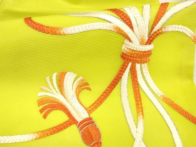 平和屋着物＊夏物 九寸名古屋帯 駒刺繍 総刺繍 束ね熨斗文 正絹 逸品 DAAX5570cm