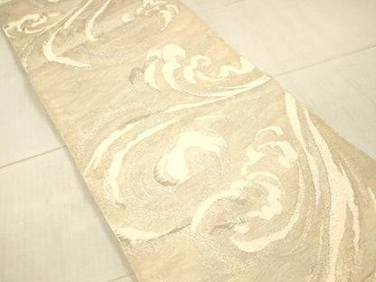平和屋着物＊夏物 六通柄袋帯 立波文 銀糸 正絹 逸品 DAAX5577cm
