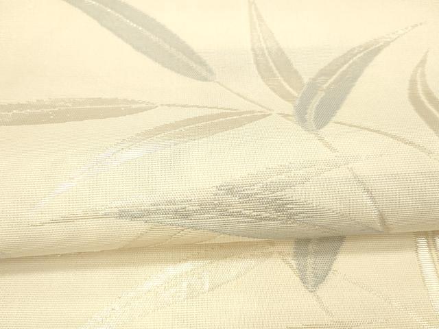 平和屋着物＊夏物　六通柄袋帯　草葉文　銀糸　正絹　逸品　DAAX5578cm