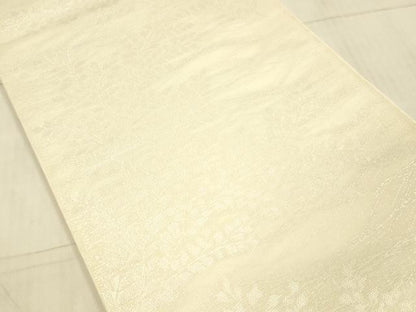 平和屋着物＊夏物 六通柄袋帯 枝葉文 銀糸 正絹 逸品 DAAX5579cm