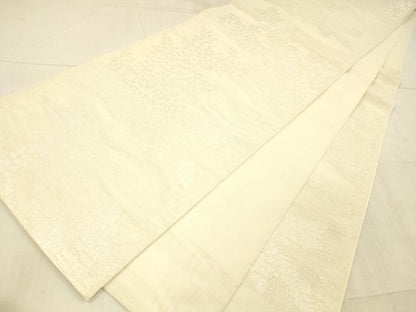平和屋着物＊夏物 六通柄袋帯 枝葉文 銀糸 正絹 逸品 DAAX5579cm