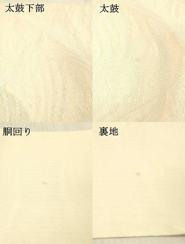 平和屋着物＊夏物 六通柄袋帯 稲穂 銀糸 正絹 逸品 DAAX5580cm