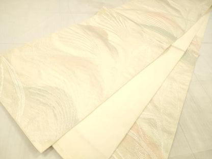 平和屋着物＊夏物 六通柄袋帯 稲穂 銀糸 正絹 逸品 DAAX5580cm
