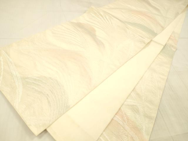 平和屋着物＊夏物 六通柄袋帯 稲穂 銀糸 正絹 逸品 DAAX5580cm