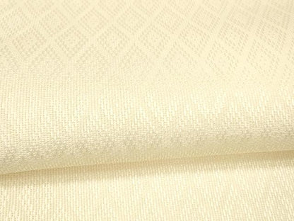 平和屋着物＊夏物　全通柄袋帯　菱文　生成り色　正絹　逸品　DAAX5581cm