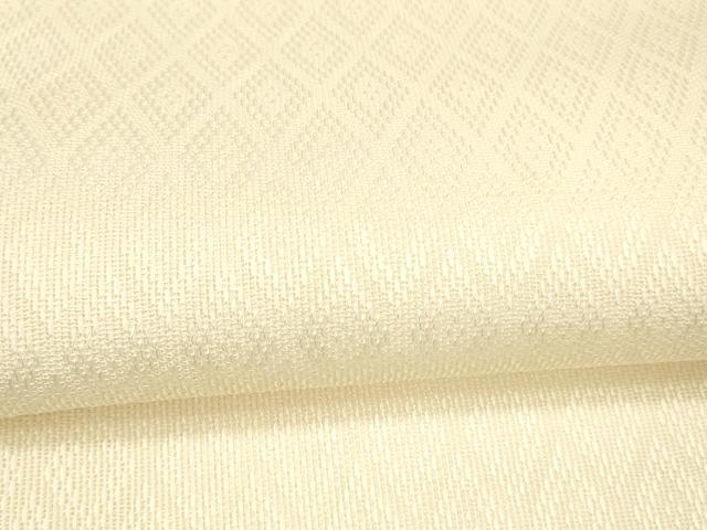 平和屋着物＊夏物　全通柄袋帯　菱文　生成り色　正絹　逸品　DAAX5581cm