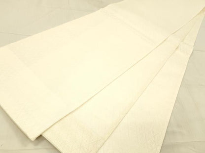 平和屋着物＊夏物　全通柄袋帯　菱文　生成り色　正絹　逸品　DAAX5581cm