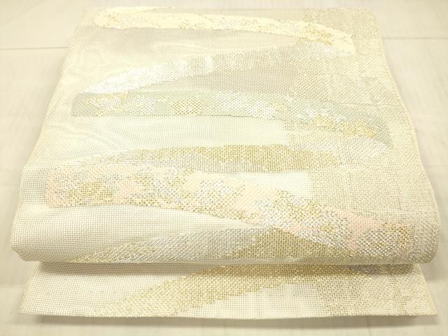 平和屋着物＊夏物 六通柄袋帯 草花文 金銀糸 正絹 逸品 DAAX5583cm