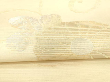 平和屋着物＊夏物 太鼓柄袋帯 花唐草文 金銀糸 正絹 逸品 DAAX5584cm