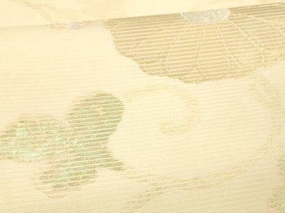 平和屋着物＊夏物 太鼓柄袋帯 花唐草文 金銀糸 正絹 逸品 DAAX5584cm
