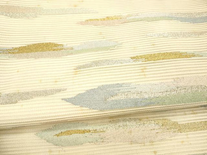 平和屋着物＊夏物　絽綴れ　太鼓柄袋帯　抽象文様　金銀糸　正絹　逸品　DAAX5586cm