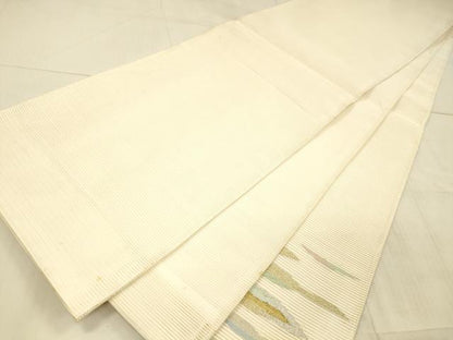 平和屋着物＊夏物　絽綴れ　太鼓柄袋帯　抽象文様　金銀糸　正絹　逸品　DAAX5586cm