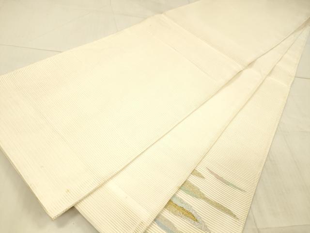平和屋着物＊夏物　絽綴れ　太鼓柄袋帯　抽象文様　金銀糸　正絹　逸品　DAAX5586cm