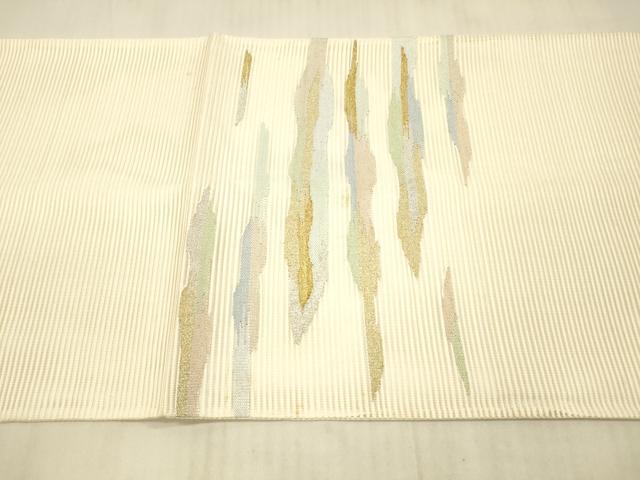 平和屋着物＊夏物　絽綴れ　太鼓柄袋帯　抽象文様　金銀糸　正絹　逸品　DAAX5586cm