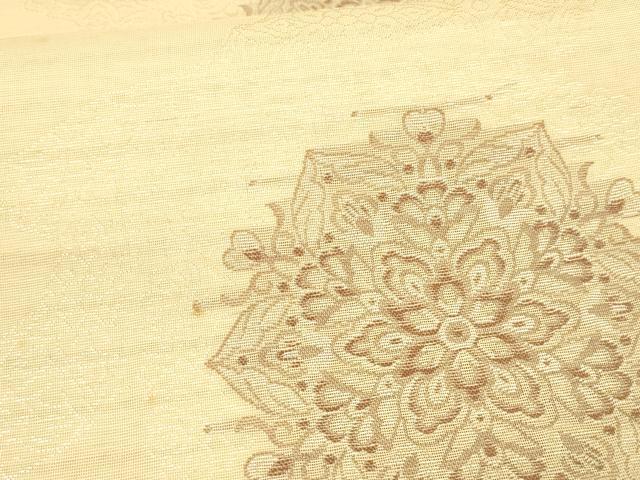 平和屋着物＊夏物 六通柄袋帯 会津からむし 正倉院花文 金糸 正絹 逸品 DAAX5587cm