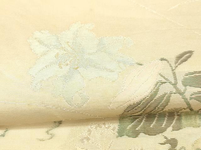 平和屋着物＊夏物 太鼓柄袋帯 草花文 金銀糸 正絹 逸品 DAAX5589cm