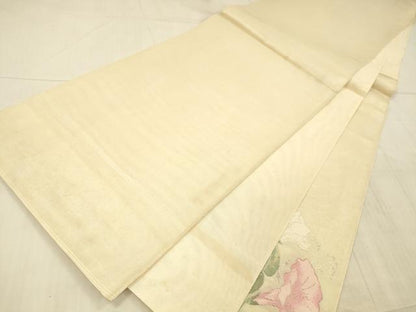 平和屋着物＊夏物 太鼓柄袋帯 草花文 金銀糸 正絹 逸品 DAAX5589cm
