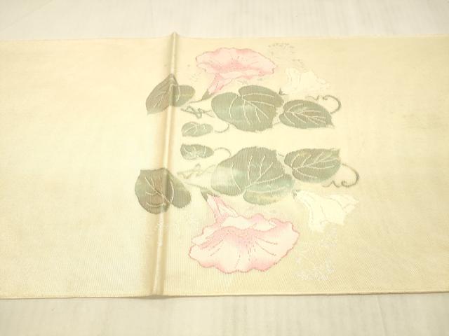平和屋着物＊夏物 太鼓柄袋帯 草花文 金銀糸 正絹 逸品 DAAX5589cm