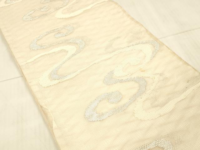 平和屋着物＊夏物 六通柄袋帯 流水文 銀糸 正絹 逸品 DAAX5594cm
