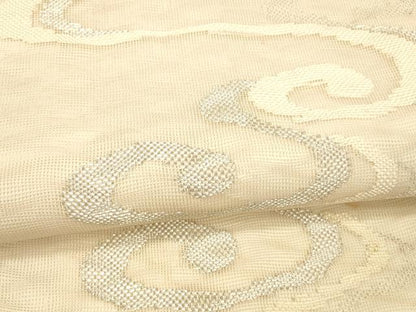 平和屋着物＊夏物 六通柄袋帯 流水文 銀糸 正絹 逸品 DAAX5594cm