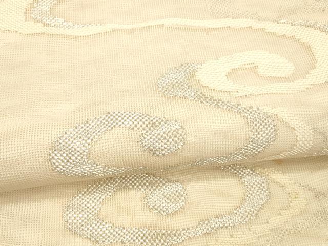 平和屋着物＊夏物 六通柄袋帯 流水文 銀糸 正絹 逸品 DAAX5594cm