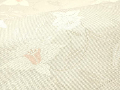 平和屋着物＊夏物 六通柄袋帯 草花文 銀糸 DAAX5596cm