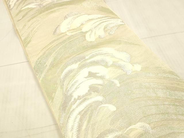 平和屋着物＊夏物 六通柄袋帯 立波文 銀糸 正絹 逸品 DAAX5597cm