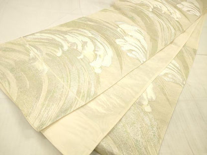 平和屋着物＊夏物 六通柄袋帯 立波文 銀糸 正絹 逸品 DAAX5597cm