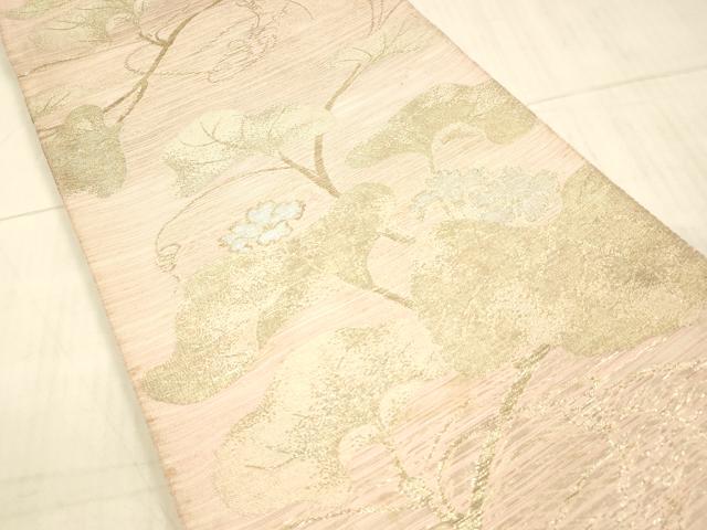 平和屋着物＊夏物 西陣 川島織物 六通柄袋帯 草花文 金銀糸 正絹 逸品 DAAX5598cm